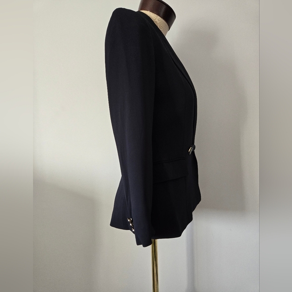 MASSIMO DUTTI Women's Navy Fitted Double-Breasted Blazer. Size 2 - Picture 5 of 15